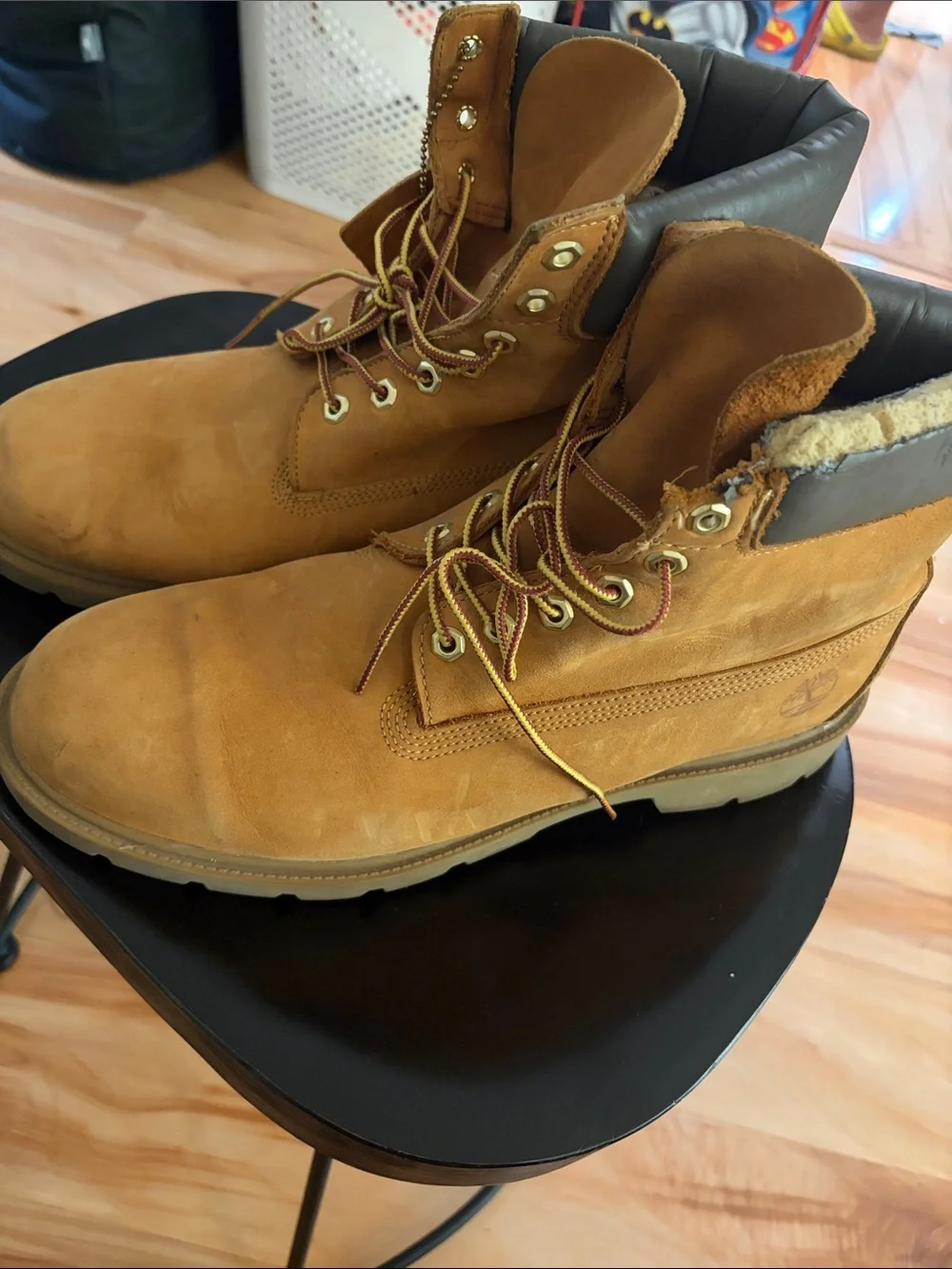 Timberland Wheat Nubuck Lace-Up Work Boots with CALLOUT